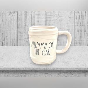 New Rae Dunn Mummy of the Year mug black & white coffee tea Halloween 🎃